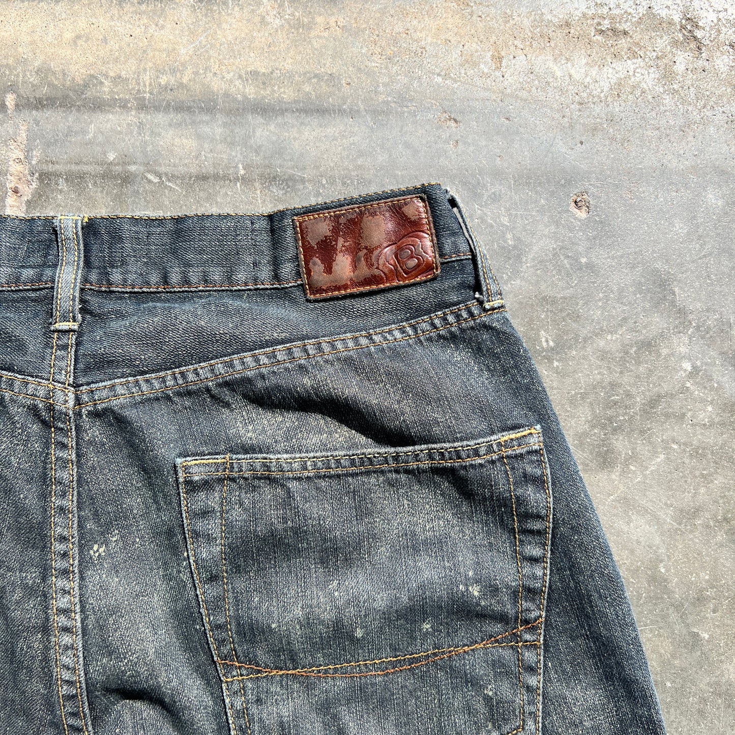 Stenciled Bulldog Bootcut Denim