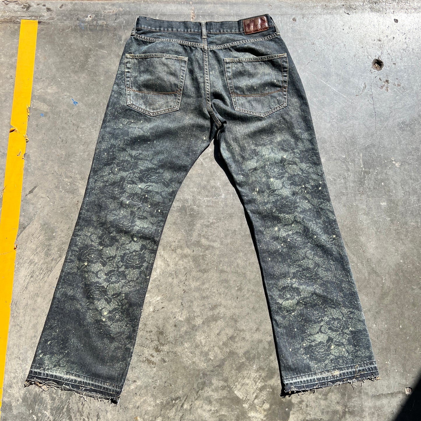 Stenciled Bulldog Bootcut Denim