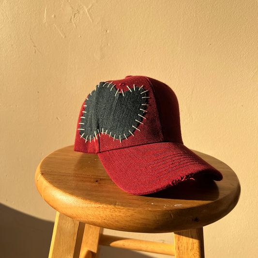 Burgundy Patchwork Hat