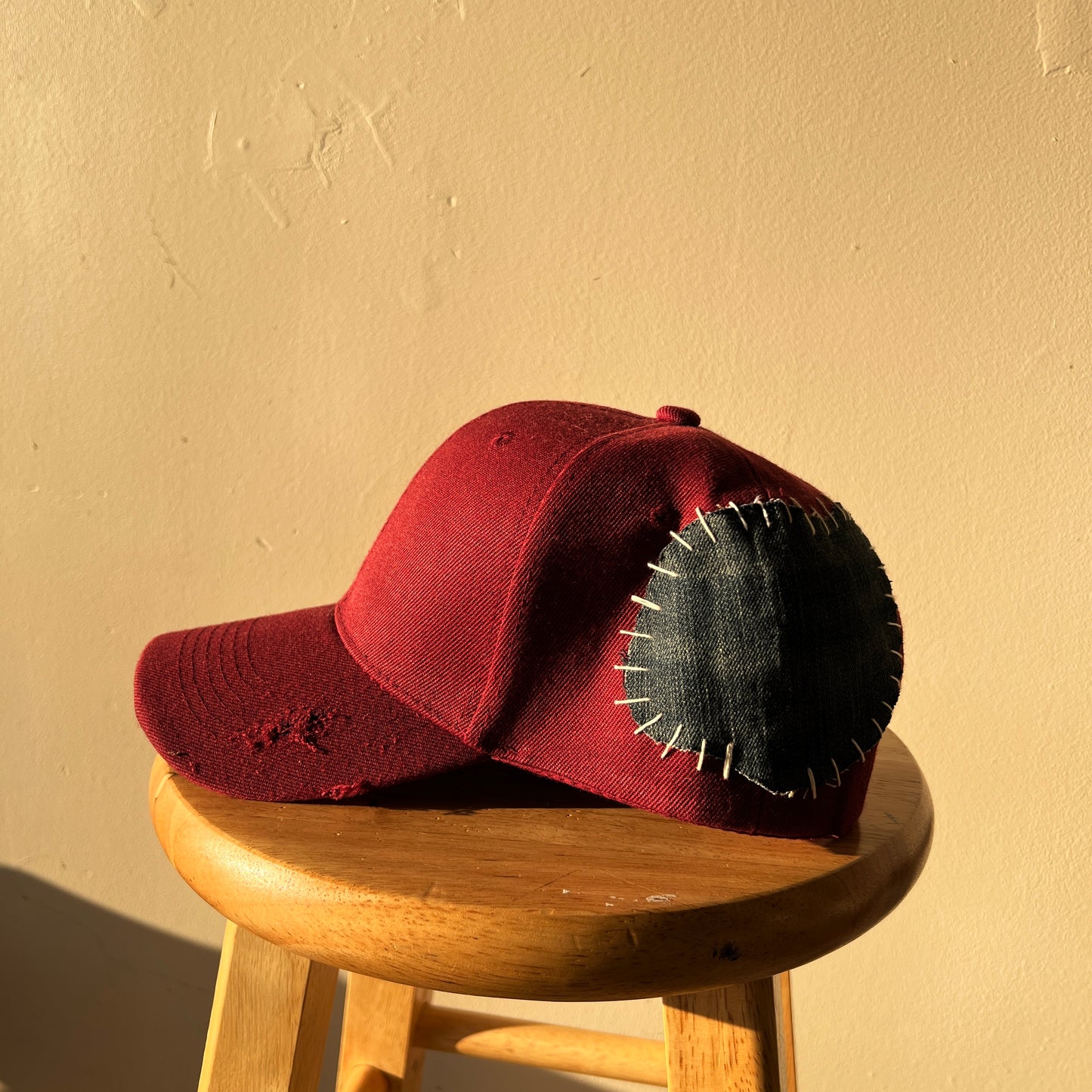 Burgundy Patchwork Hat